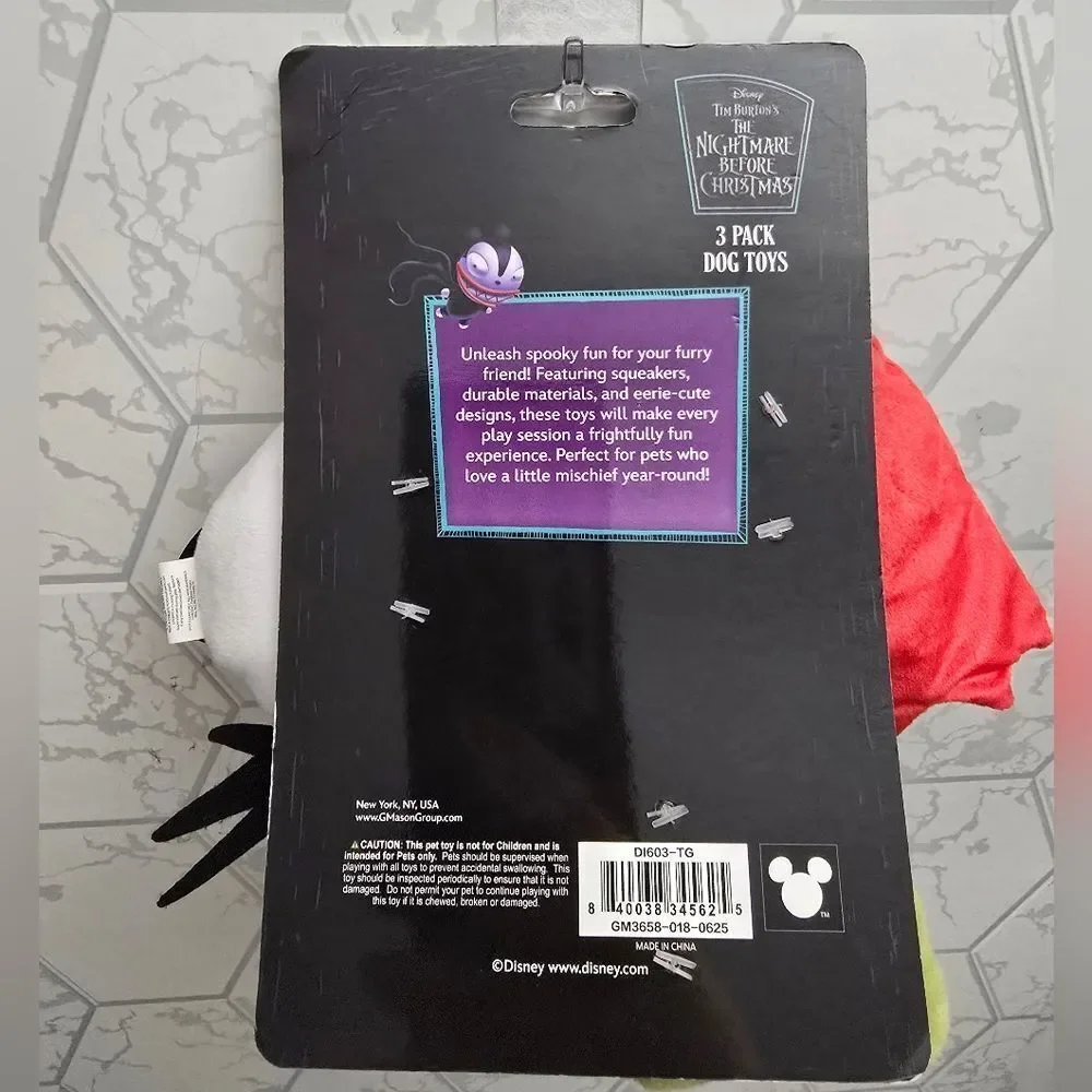 New Disney Nightmare Before Christmas Dog Plush Toy -3ct